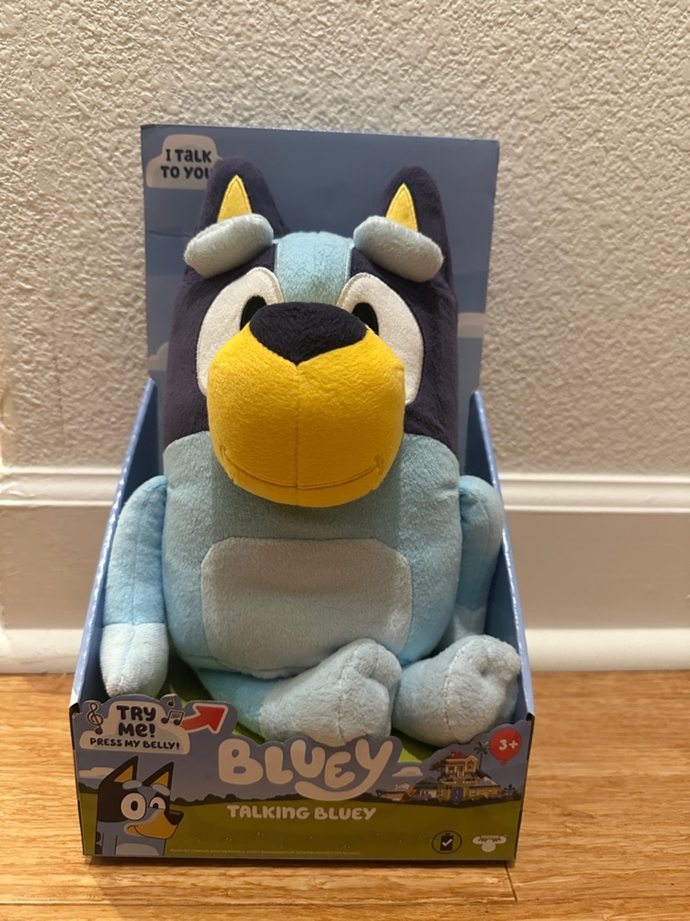 Bluey Talking Plush Toy - Light Blue & Yellow